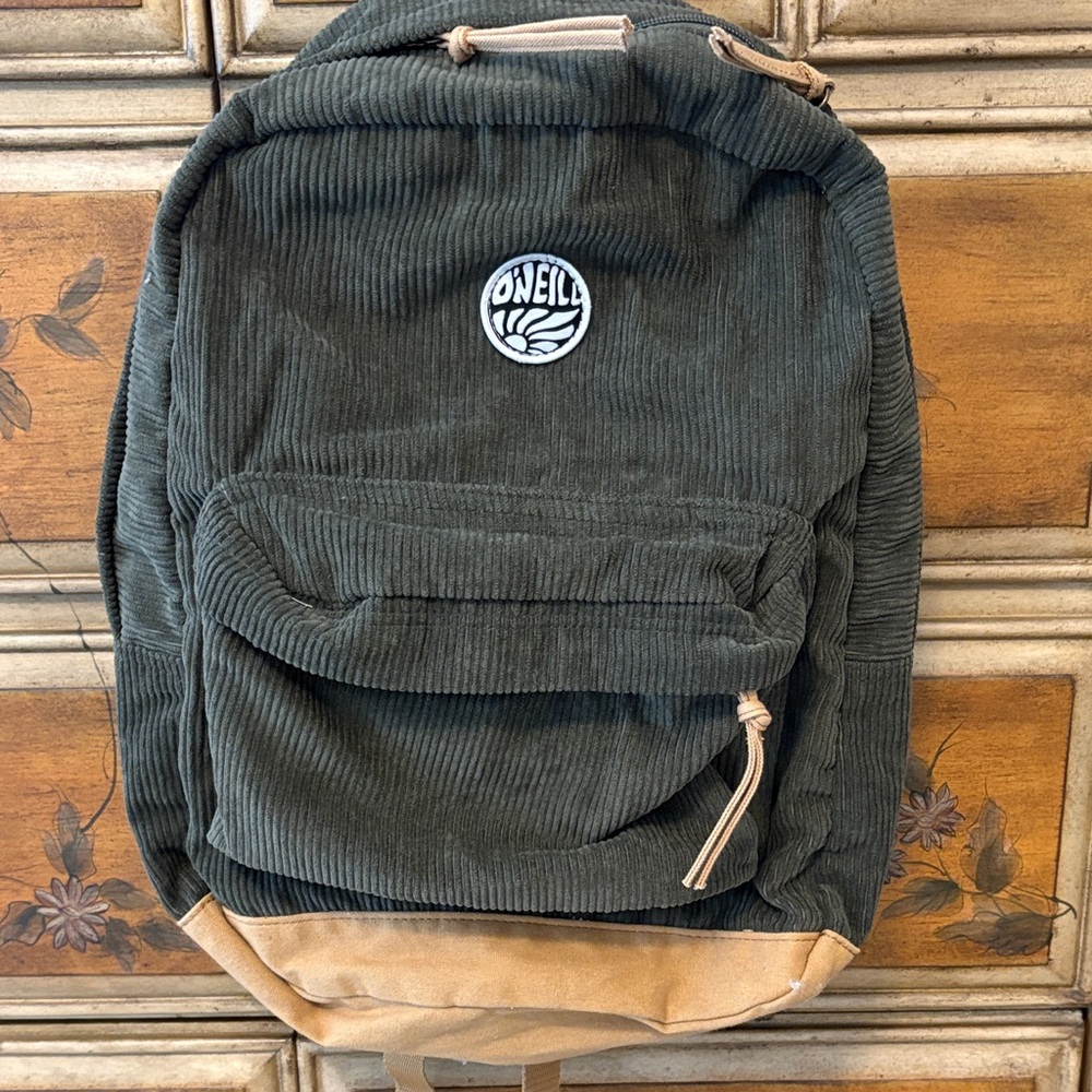 Shoreline O'Neill Corduroy Dark Green and Tan Backpack